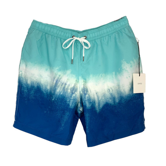 NEW Onia Charles Swim Trunks Shorts Dip Dye Green Reef Blue Men's Sz M NWT - Picture 1 of 7